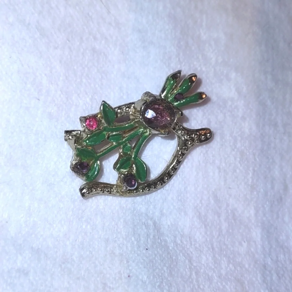 Vintage Wishbone & Flower Bouquet Brooch